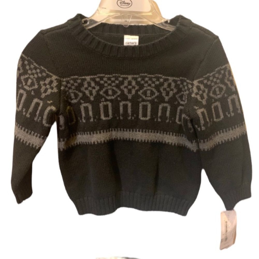 😊3/$30 NWT Carter’s Baby Navy Sweater w/grey design Size 12months Tag price $38